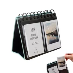 Sunny Glow チェキ アルバム チェキ帳 チェキケース チェキファイル カード 卓上 ミニ スタンド instax mini (ブルー) [ブルー]