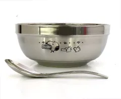 【中古】食器 集合 ステンレスボウル＆スプーンセット 「PEANUTS(SNOOPY)」