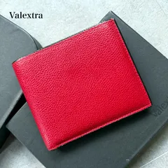美品 Valextra 二つ折り財布 コンパクトウォレット ヴァレクストラ 赤 レッド レザーのサムネイル