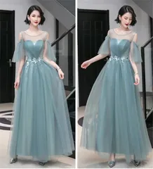 送料無料 未使用 発表会 演奏会 結婚式 フォ－マル パ－ティ－ ドレス 9号 M (OPN2695)