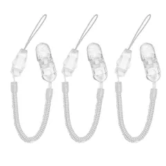 クリップ スマホ クリップ 伸びるストラップ 細タイプ 携帯スト ストラップ 落下紛失防止 カールコード マスコット/鍵/定期券/ホイッスル/携帯/USB用 3本セット (クリア) コイルストラップ
