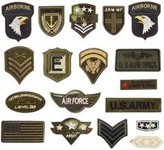 ワッペン 18枚セット アイロン アップリケ ミリタリー アメリカ 北欧 英語 サバゲー 自衛隊 軍 刺繍 補修 大人 男 メンズ USA18