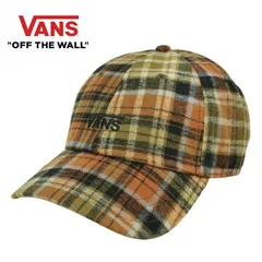 VANS ヴァンズ バンズ男女兼用 キャップROADSIDE HAT ロードサイド ハットオレンジ ベージュ チェック ORANGE BEIGE CHECKSKATE スケート 起毛 フランネル 柄メンズ レディース 調節可能 ロゴ 刺繍