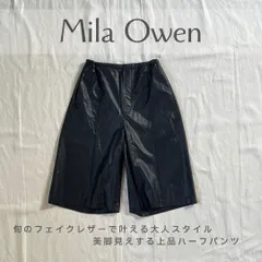 Mila Owen ミラオーウェン 25AW フェイクレザー センタープレス ハーフパンツ イージーパンツ 美脚シルエット 大人カジュアル モード感 XSのサムネイル