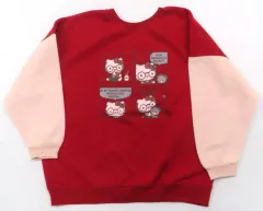 【中古】アウターウェア ハローキティ(眼鏡) 2WAYスウェットシャツ  レッド×ピンク フリーサイズ 「サンリオキャラクターズ」