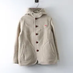 ダントン DANTON ウールモッサ シングルフードジャケット 34｜ベージュ 羽織り アウター 前開き 縮絨【2400014888621】