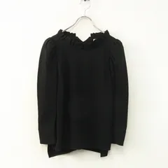 美品 アバハウス デザインワークス DESIGNWORKS フリルネック ジョーゼットプルオーバートップス 38 ブラック┃【2400014886061】のサムネイル