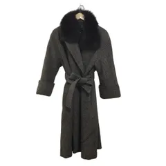 Leilian(レリアン) コート サイズ9 M レディース - ダークブラウン×ベージュ 長袖/ファー/秋/冬