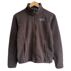(レディース)THE NORTH FACE ザノースフェイス フリースジャケット ロゴ刺繍 茶色 ブラウン XSサイズ No.P202