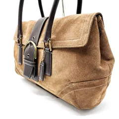 【良品】coach y2k soho handbag tote belt suede brown unisex コーチ ハンドバッグ