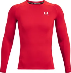 アンダーアーマー UNDER ARMOUR UA ヒートギアアーマー ロングスリーブ シャツ メンズ 長袖 アンダーウェア トップス 吸汗速乾 涼しい 通気性 トレーニング 抗菌防臭 ドライ ストレッチ  1361524 600 RED/WHITE