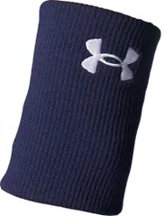 アンダーアーマー UNDER ARMOUR 野球&ソフトボール UA ニット リストバンド メンズ 汗拭き 刺繍可能 片手 片腕用 ブランドロゴ入り トレーニング 運動 シンプル アクセサリー   1364500 412 MIDNIGHTNAVY/WHI