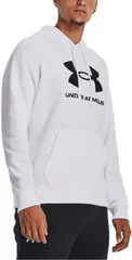 アンダーアーマー UNDER ARMOUR UAライバルフリース ロゴ フーディー メンズ パーカー トレーニングウェア スポーツウェア トップス ウェア スポーツ あんだーあーまー  1379758 100 WHITE/BLACK