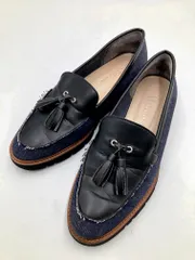 artemis by DIANA アルテミスバイダイアナ 軽量厚底タッセルローファー シューズ size24/紺 ■■ レディース
