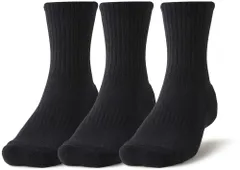アンダーアーマー UNDER ARMOUR UA コットン ミッドクルー ソックス 3足セット メンズ レディース 通気性 抗菌防臭 ローソックス くつ下 足首丈 フィット スポーツ 運動  1376232 001 BLACK/BLACK/WHIT