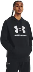 アンダーアーマー UNDER ARMOUR UAライバルフリース ロゴ フーディー メンズ パーカー トレーニングウェア スポーツウェア トップス ウェア スポーツ あんだーあーまー  1379758 001 BLACK/WHITE