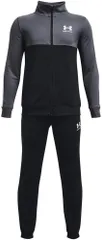 アンダーアーマー UNDER ARMOUR UA カラーブロック ニット トラックスーツ ボーイズ セットアップ 上下セット 速乾性 ニット素材 両サイドポケット 子供 キッズ ジュニア 男の子 あんだーあーまー  137397 001 BLACK/WHITE