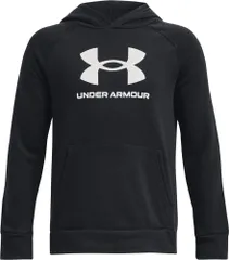 アンダーアーマー UNDER ARMOUR ライバルフリース ビッグロゴ FD アンダーアーマー パーカー スウェット 上着 スポーツ 運動 部活 試合 練習 あんだーあーまー  1379791 001 BLACK/WHITE