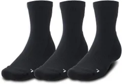 アンダーアーマー UNDER ARMOUR バスケット UA クオーターソックス 3足セット メンズ 靴下 抗菌 防臭 ふくらはぎ丈 部活動 クラブ アーチサポート トレーニング シンプル クッション性 フィット  1371936 001 BLACK