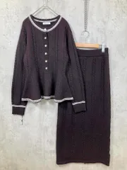 NATURAL BEAUTY BASIC ナチュラルビューティーベーシック ペプラムケーブルニット スカート セットアップ sizeM/茶 ■◇ レディース