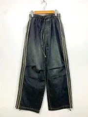 新品 YOLO ヨロ ウエストゴム サイドストライプ 2wayドロストライン デニム パンツ 黒系 ■■ メンズ