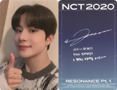 【中古】コレクションカード(男性) NCT2020/ジョンウ/裏面青・印刷サイン入り/CD「2nd Album ： Resonance Pt.1(The Past Ver.)」[Kihno Kit]封入特典フォトカード