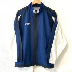 (^w^)b ASICS アシックス ジップアップ シャカシャカ ジャケット ウインドブレーカー トラック トレーニング スポーツ 運動 ランニング 練習着 ウォーキング ジム ネイビー レディース サイズ L