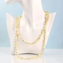 淡水真珠・水晶　約103cm　ロングネックレス