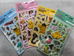 《４枚セット》【日本未発売韓国限定】 ポケモン シール ぷっくり キラキラ