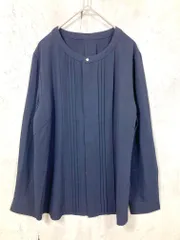 Rope Picnic ロペピクニック 長袖 ジョーゼット フロントピンタック ブラウス シャツ size38/紺 ■■ レディース