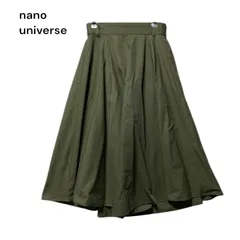 ●棚番号AF-3 nano・universe ナノユニバース　フレア　スカート　膝下丈　ウエストゴム　コットン　ナイロン　F フリーサイズ