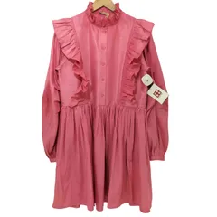 ユーズドフルギ USED古着 STELLA NOVA Short dress with ruffles 襟 袖 フリル ショート ドレス ワンピース レディース import：XS 