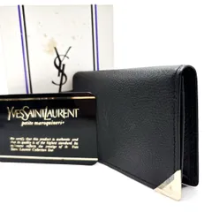 【美品】Yeves Saint Laurent イヴサンローラン 名刺入れ カードケース マルチケース レザー 革 YSL ゴールド金具 ブラック 黒色 ユニセックス 男女兼用 メンズ レディース