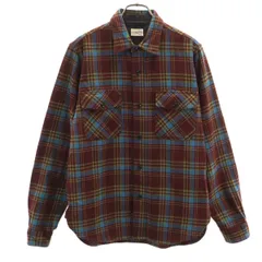 JOURNAL STANDARD J.S HOMESTEAD ジャーナルスタンダードホームステッド チェック柄 長袖 ネルシャツ M ボルドー メンズ 古着のサムネイル