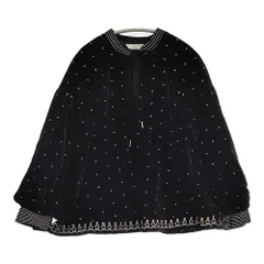TORRAZZO DONNA ベロア ドット刺繍 ブラウス 定価19800円 ブラウス シャツ 25AW ブラック ゴールド レディース トラッゾドンナ【中古】6-0317T♪のサムネイル