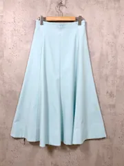 組曲 クミキョク ウエストゴム フレア ロング スカート size2/水色 ■■ レディース
