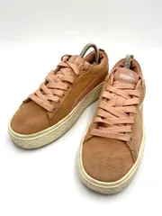 PUMA プーマ 366488 Smash Platform SD スエード 厚底 スニーカー size23/ピーチ ■■ レディース