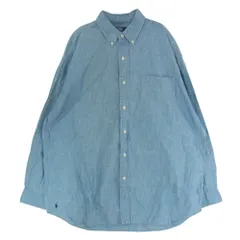 POLO RALPH LAUREN ポロ・ラルフローレン THE BIG FIT 裾ポニーロゴ刺繍 シャンブレー ボタンダウン オーバーサイズ 長袖 シャツ ブルー系 LG【中古】