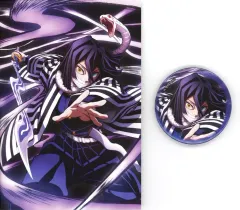 【中古】グッズセット 伊黒小芭内 缶バッジ＆ポストカードセット 「鬼滅の刃 全集中展 刀鍛冶の里編・柱稽古編」