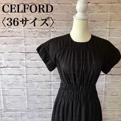 【CELFORD】セルフォード チェックジャガードワンピース 半袖 サイズ 36 MA-3