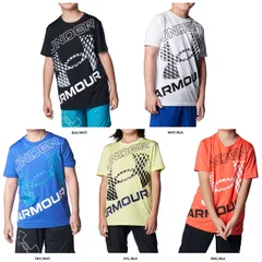 アンダーアーマー UNDER ARMOUR UAテック スーパービッグロゴ ショートスリーブTシャツ ボーイズ 子ども キッズ トップス 半袖Tシャツ トレーニング トレーニングウェア ランニング  1384684 400 TEAMROYAL/WHITE