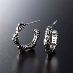 シルバー925 クロスフープピアス キャッチ付き | SV925 【両耳セット】 刻印 十字架モチーフ ゴシック モード シンプル おしゃれ ペア ギフト対応 新品18