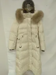 ダウンジャケット コート 羽毛 ダックファー 白 ホワイト 耳当て ファー 茶色 ブラウン 計2点セット 【E39】