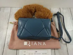 DIANA ダイアナ パディングミニバッグ 3way ハンドバッグ ショルダーバッグ クラッチバッグ ネイビー 紺 青 ファー 【J4】