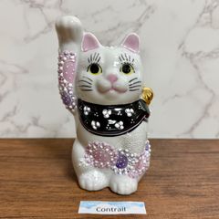 アイリッシュドレスデン ネコ 猫 花 置物 招き猫 ハッピーキャット