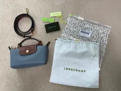 ロンシャン ル プリアージュ ポーチ オリジナル スチール (インナーバッグ ストラップ含む)