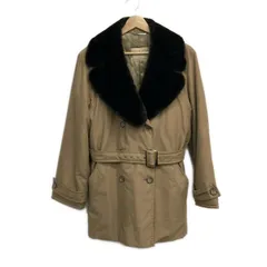 MAX&CO.(マックス&コー) コート サイズJ 38 レディース - ベージュ×ダークブラウン 長袖/ファー/中綿/秋/冬