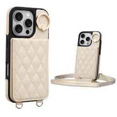 「特価★廃盤希少品」Shlybaay iPhone13promax 対応 ケース 手帳型  ショルダー ストラップ  格子柄  ホワイト