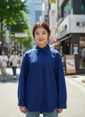 (新品) レーディスシャツ デニムシャツ 청남방 カジュアルルック モダンルック 66 77