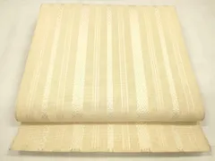 平和屋着物＊夏物　本場筑前博多織　八寸名古屋帯　紗献上　肌色　正絹　逸品　DABC8977cm